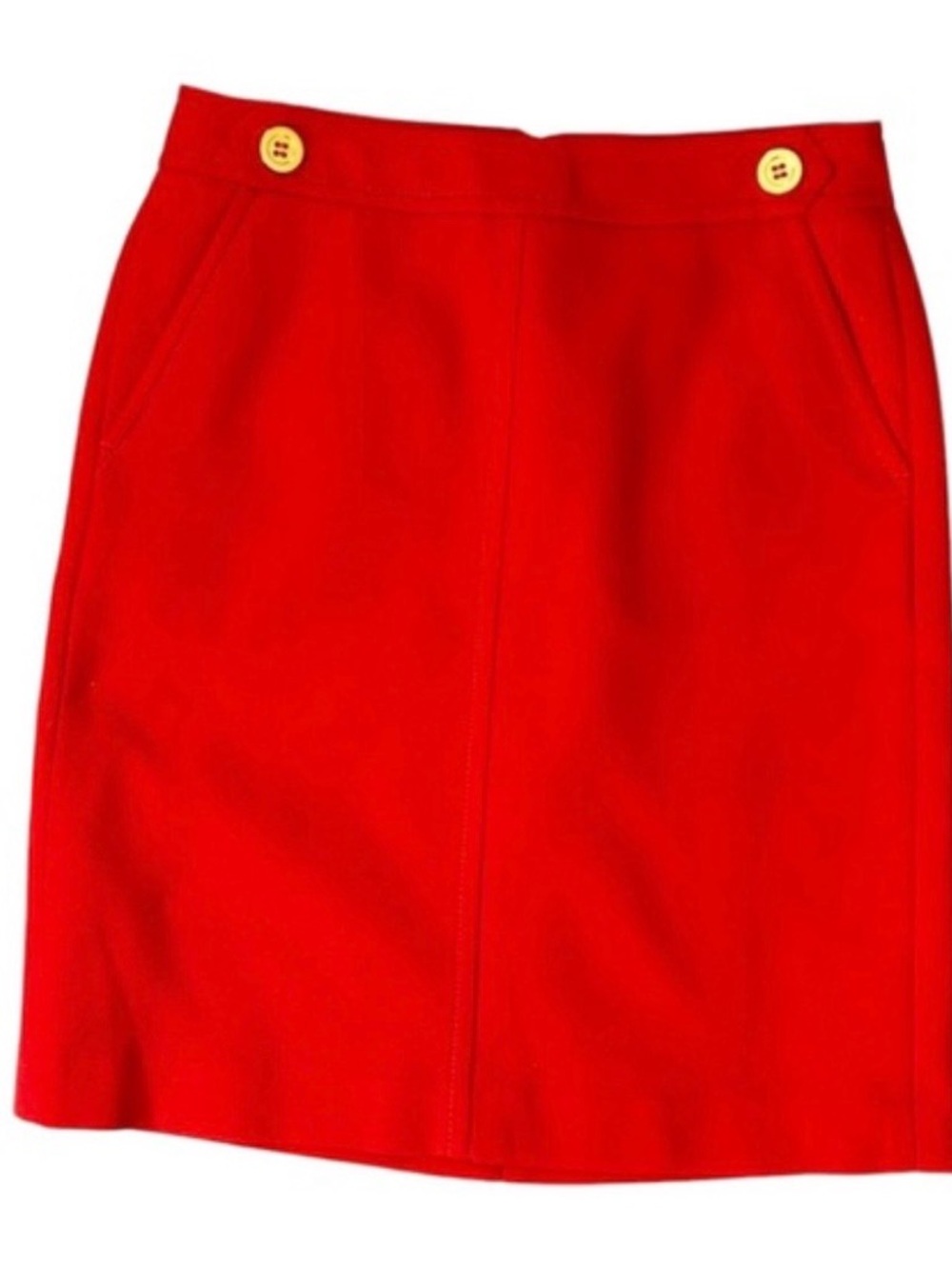 Talbots chic burnt orange corduroy  Skirt w Gold Buttons and pockets size 10